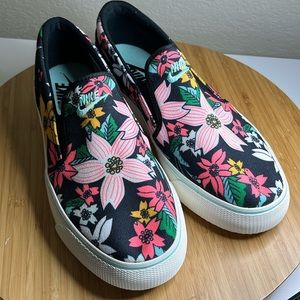 🔻Nike Floral Toki Aloha Pack Women's Size 8 Black Slip On Canvas